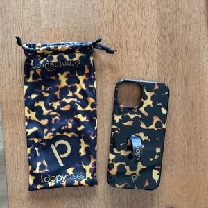 Loopy Case Tortoiseshell Grip Phone Case - Black & Brown